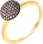 Кольцо с 61 бриллиантом из жёлтого золота