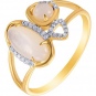 Кольцо с перламутром и бриллиантами из жёлтого золота