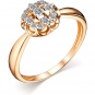Кольцо Цветок с 13 бриллиантами из красного золота
