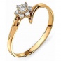 Кольцо Цветок с бриллиантом из красного золота