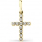 Крестик с бриллиантами из белого золота