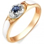 Кольцо с сапфиром, бриллиантами из красного золота