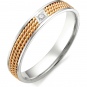 Кольцо Косичка с бриллиантом из белого золота