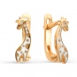 Серьги Жирафы с бриллиантами из красного золота