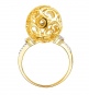 Кольцо Шарик с 12 фианитами из жёлтого золота