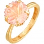 Кольцо Цветок с 1 кварцем из красного золота