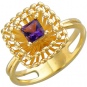 Кольцо с аметистом из желтого золота