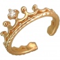 Кольцо Корона с фианитом из красного золота