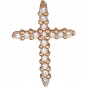 Крестик с бриллиантами из комбинированного золота