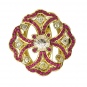 Кольцо с сапфирами и рубинами из жёлтого золота