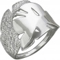 Кольцо Перо с фианитами из серебра