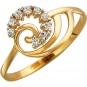 Кольцо с фианитами из красного золота