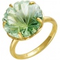 Кольцо Цветок с 1 празиолитом из жёлтого золота