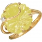 Кольцо Цветок с цитрином и фианитом из красного золота