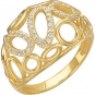 Кольцо с 45 фианитами из жёлтого золота