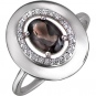 Кольцо с аметистом и циркониями из серебра