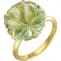 Кольцо Цветок с 1 празиолитом из жёлтого золота