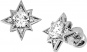 Серьги Звезды с 10 бриллиантами из белого золота 750 пробы