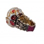Кольцо с россыпью цветных и драгоценных камней из комбинированного золота