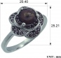Кольцо с раухтопазами и фианитами из серебра