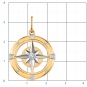 Подвеска Компас с 5 фианитами из красного золота