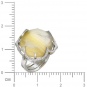 Кольцо с бриллиантами, кварцем из белого золота