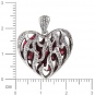 Подвеска Сердце с бриллиантами, рубинами из белого золота 750 пробы
