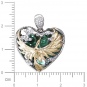 Подвеска Сердце с бриллиантами, фианитами из комбинированного золота 750