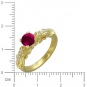 Кольцо с бриллиантами, рубином из желтого золота 750 пробы