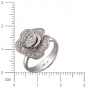 Кольцо Цветок с бриллиантами из белого золота 750 пробы
