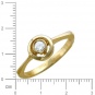 Кольцо с 1 фианитом из жёлтого золота 