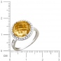 Кольцо с 1 кварцем, 38 фианитами из белого золота 