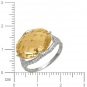 Кольцо с 1 кварцем, 44 фианитами из белого золота 