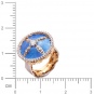Кольцо с бриллиантом, эмалью из комбинированного золота 750 пробы