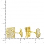Запонки Цветы с бриллиантами из желтого золота 750 пробы