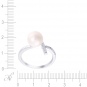 Кольцо с жемчугом и фианитами из серебра