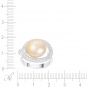Кольцо с бриллиантами, жемчугом из белого золота 750 пробы