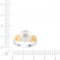 Кольцо с бриллиантами, жемчугом из комбинированного золота
