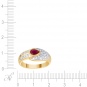 Кольцо с рубином и бриллиантами из жёлтого золота