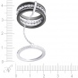 Кольцо с керамикой и фианитами из серебра