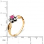 Кольцо Цветок с бриллиантами, рубином из красного золота