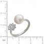Кольцо безразмерное Звездас жемчугом, фианитами из серебра