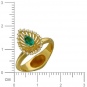 Кольцо с бриллиантами, изумрудом, цитрином из желтого золота 750 пробы