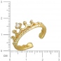 Кольцо Корона с фианитом из желтого золота