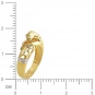 Кольцо Кошка с бриллиантами из желтого золота 750 пробы