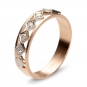 Кольцо с 5 бриллиантами из комбинированного золота 