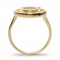 Кольцо с 10 бриллиантами, 1 ониксом из комбинированного золота 750 пробы
