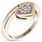Кольцо Сердце с бриллиантами из красного золота