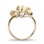 Кольцо Цветок с 1 фианитом из жёлтого золота 