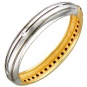 Кольцо с фианитами из комбинированного золота
